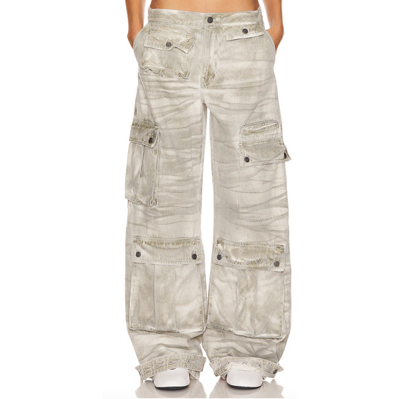 GRLFRND Lara Cargo Jean Desert Days SIZE 28 Camo Slouchy Low Rise Baggy $295 NEW - Picture 1 of 12